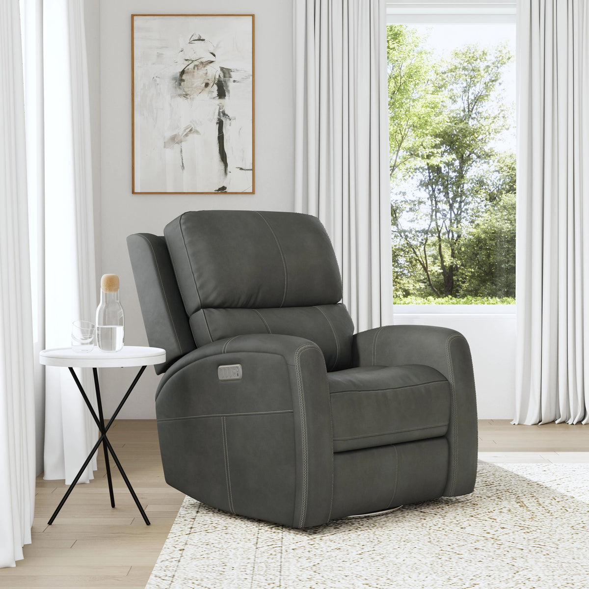 Linden Power Swivel Gliding Recliner Living Room Flexsteel