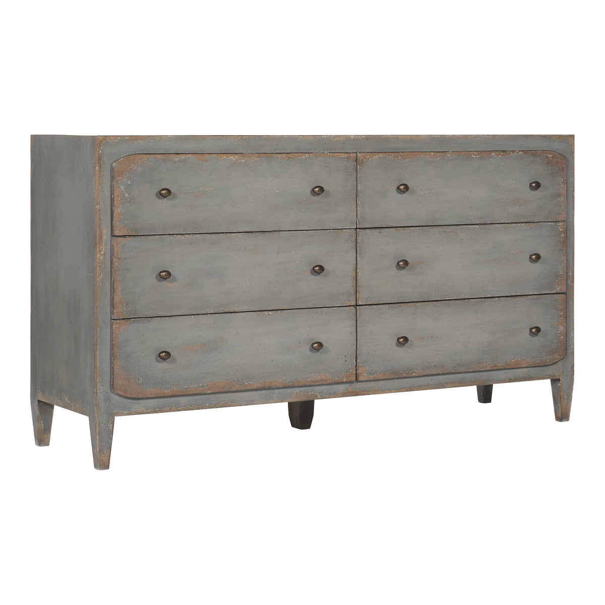Ciao Bella Six-Drawer Dresser in Time Worn Gray Bedroom Hooker Furniture