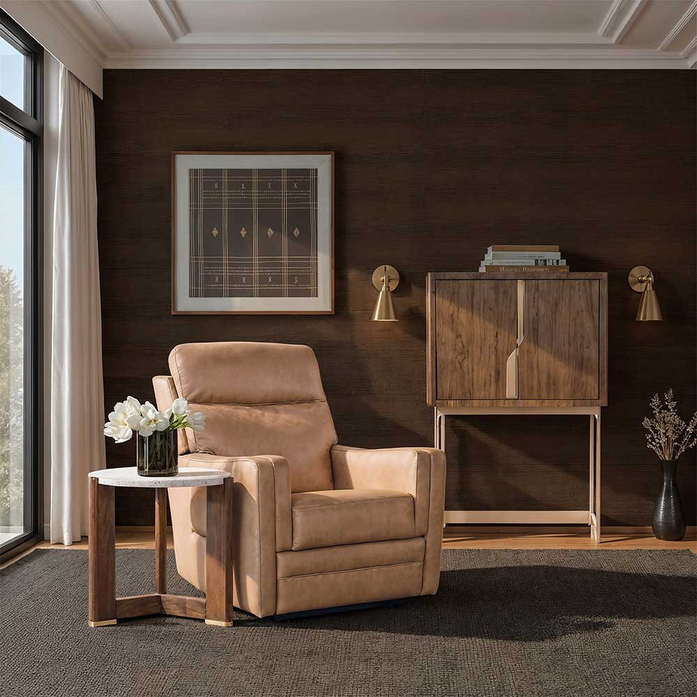 Eleana Round End Table with Metal Base and Marble Top