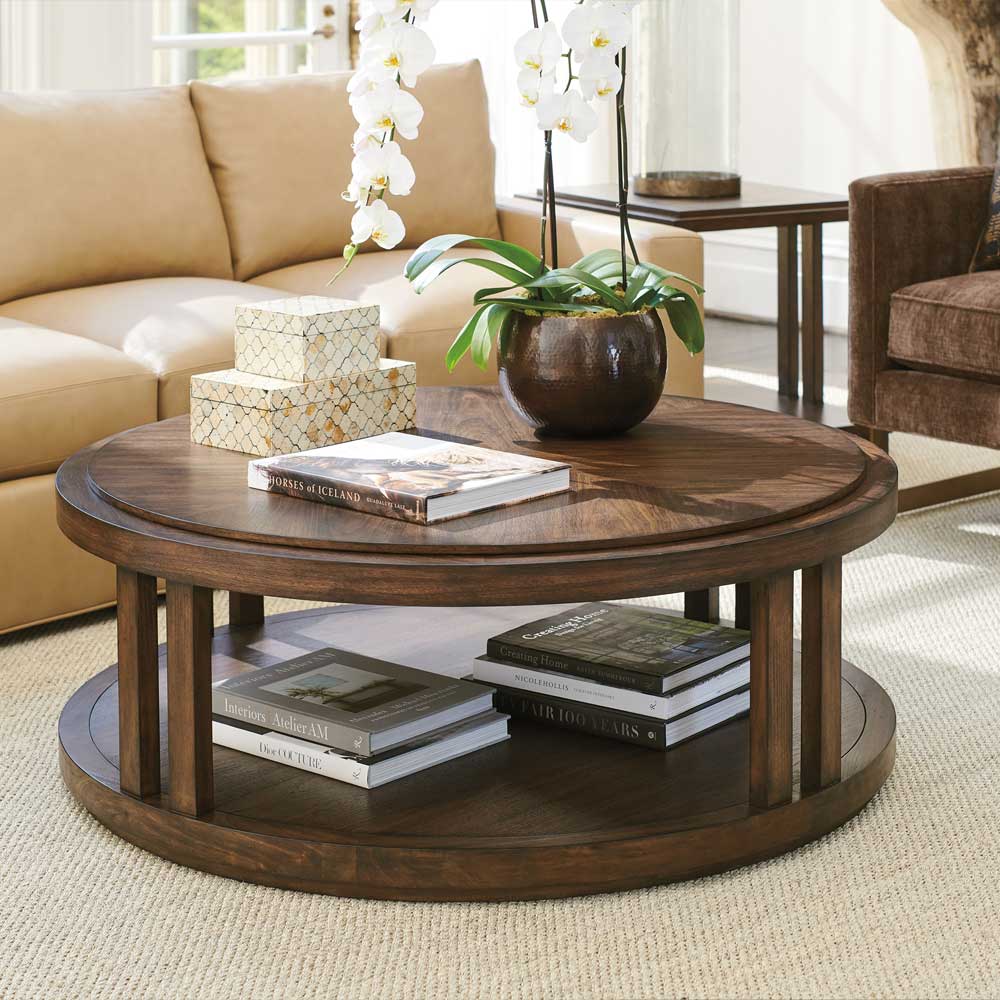 Silverado Stinson Round Cocktail Table Living Room Lexington