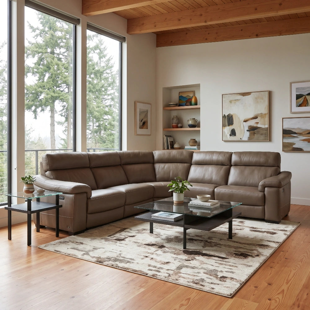 Giulivo Five-Piece Power Reclining Sectional Living Room Natuzzi