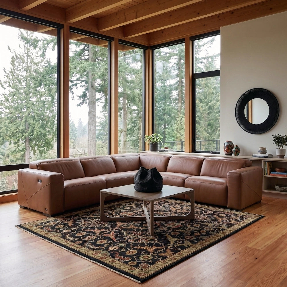 Oxford Five-Piece Power Reclining Sectional Living Room Natuzzi