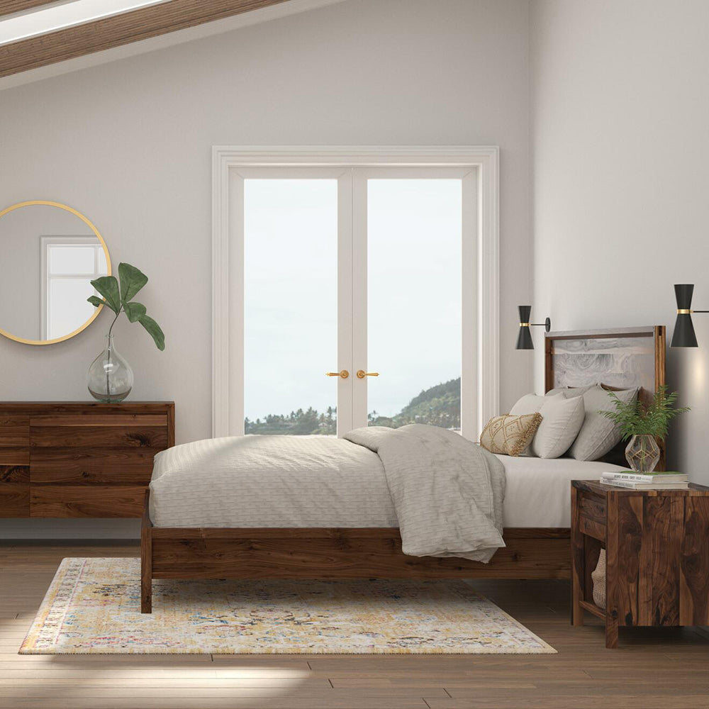 Cascade Rustic Walnut Open Nightstand Bedroom Seldens   