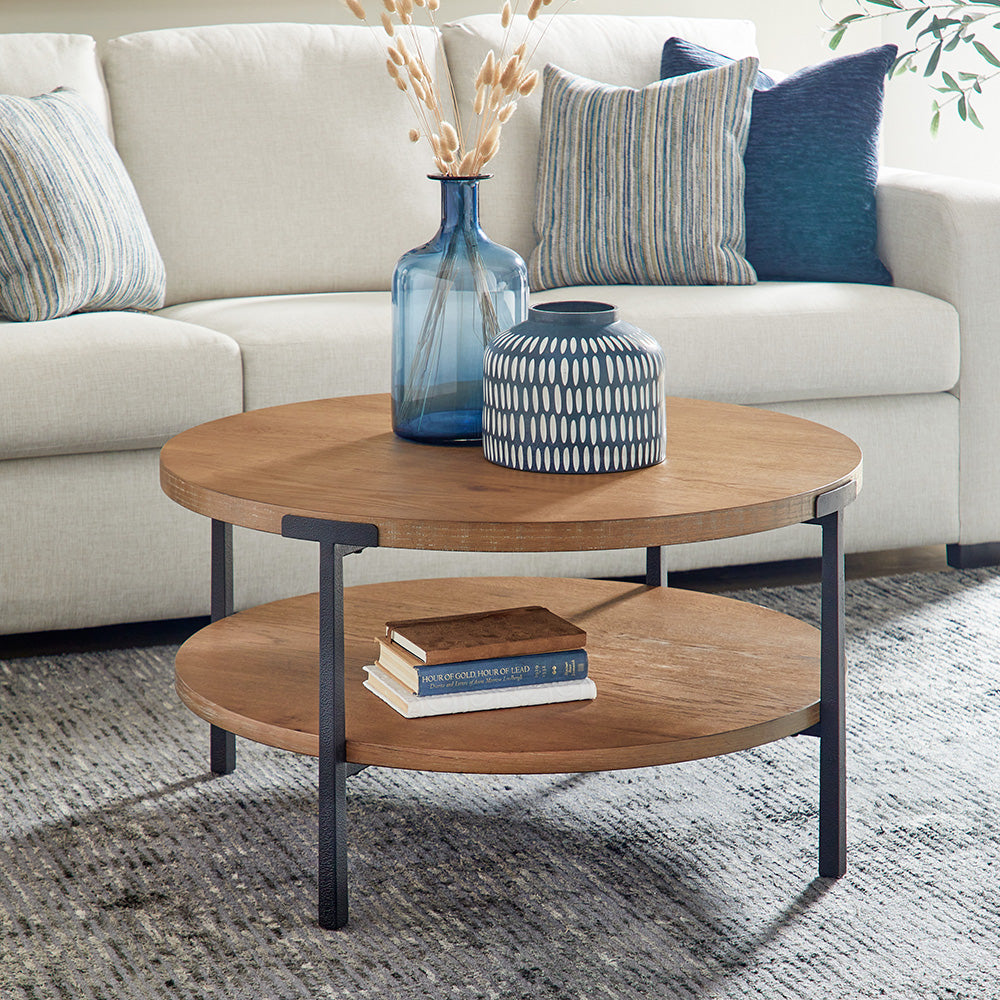 Millwork Round Coffee Table Living Room Flexsteel