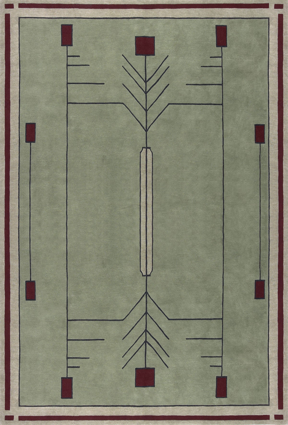 Stickley | Prairie | RU-1240: Teal Area Rug Area Rug Stickley