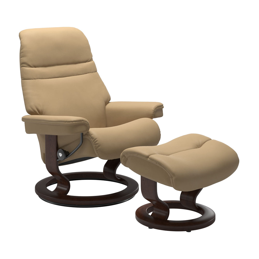 EKORNES ベージュ レザー スツール Stressless Sunrise Classic Chair & Ottoman | Ekornes | Tacoma