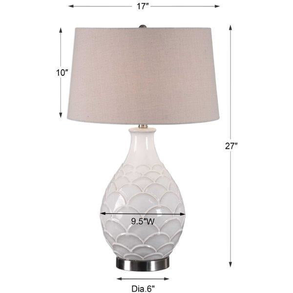 Camellia Glossed White Table Lamp Accessories Uttermost   