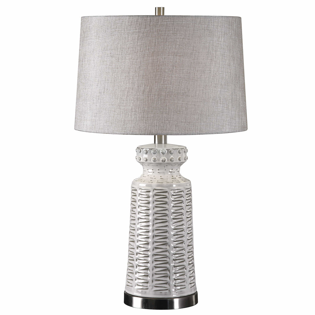 Kansa Distressed White Table Lamp Accessories Uttermost   
