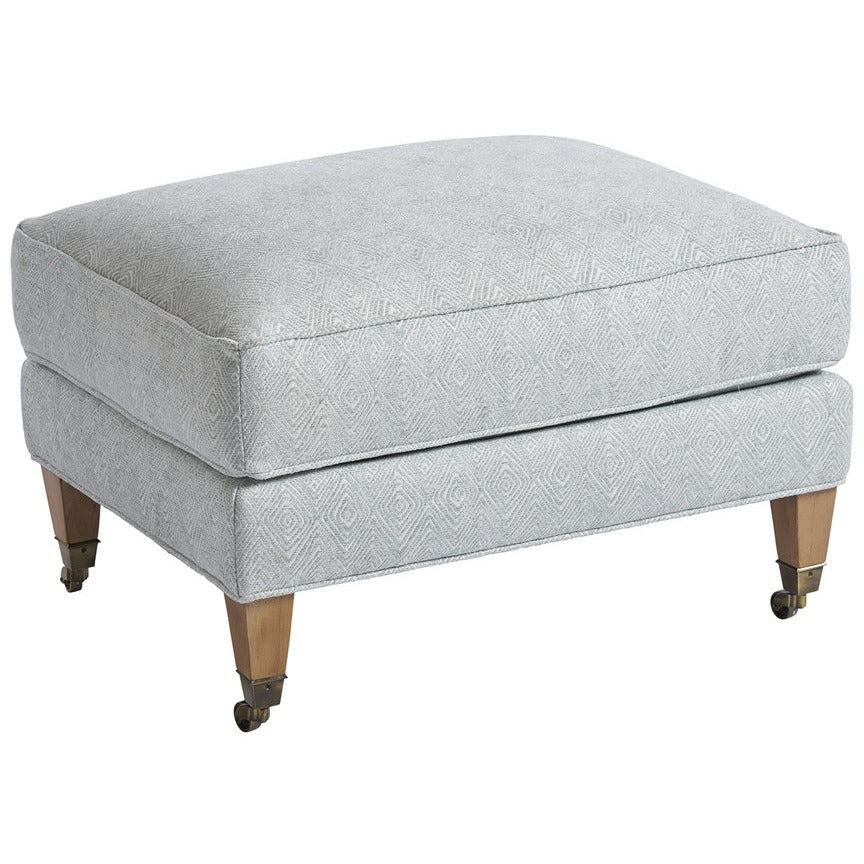 Sydney Ottoman With Brass Casters Living Room Barclay Butera   