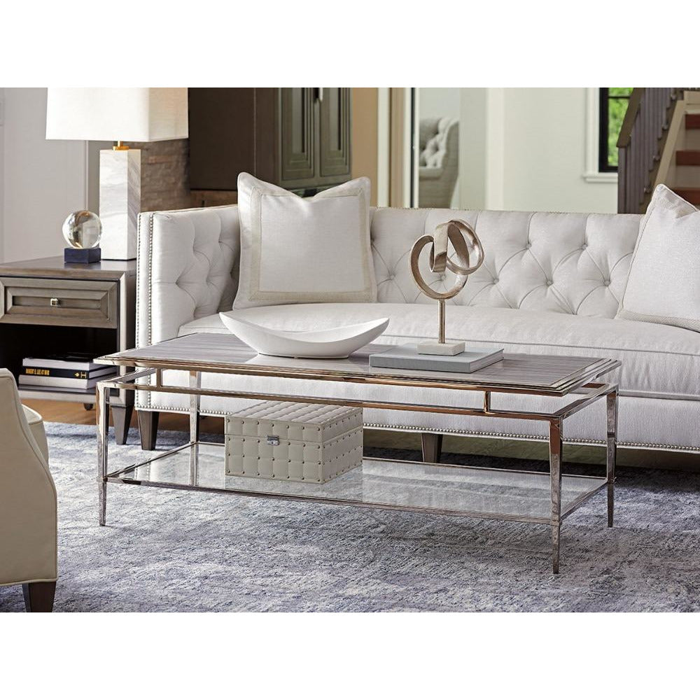 Ariana Athene Stainless Cocktail Table Living Room Lexington   