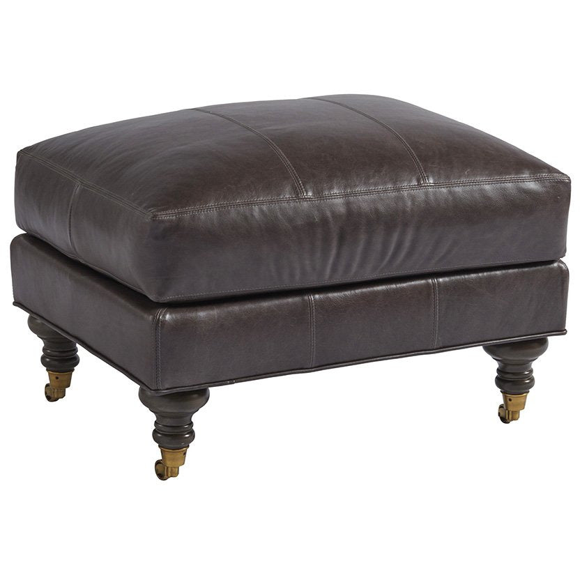 Oxford Leather Ottoman Living Room Barclay Butera   