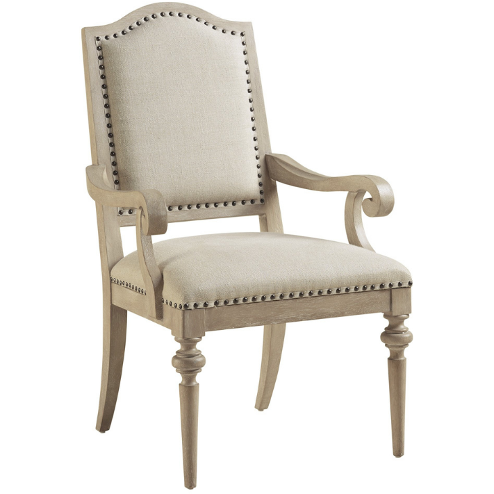 Malibu Aidan Upholstered Arm Chair Dining Room Barclay Butera   