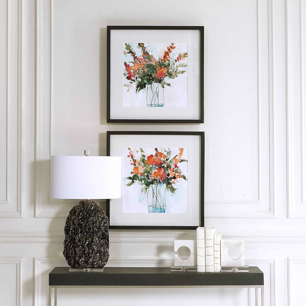 Fresh Flowers Framed Prints, Set of 2 Accessories Uttermost   