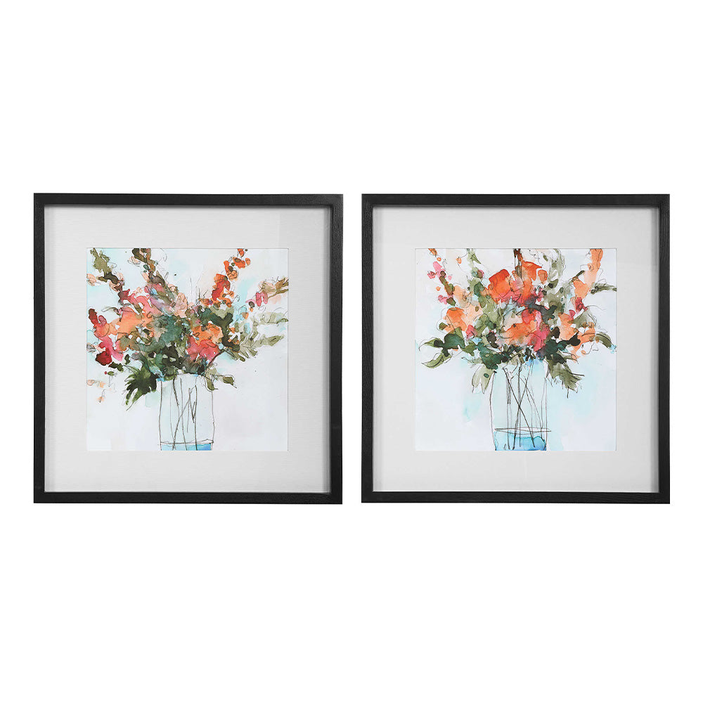 Fresh Flowers Framed Prints, Set of 2 Accessories Uttermost   