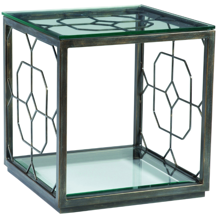 Metal Designs Honeycomb Square End Table Living Room Artistica Home St Laurent Iron  