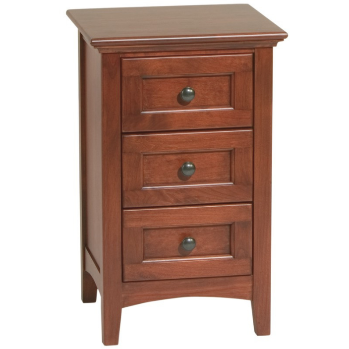 McKenzie Small 3 Drawer Nightstand Bedroom Whittier Wood