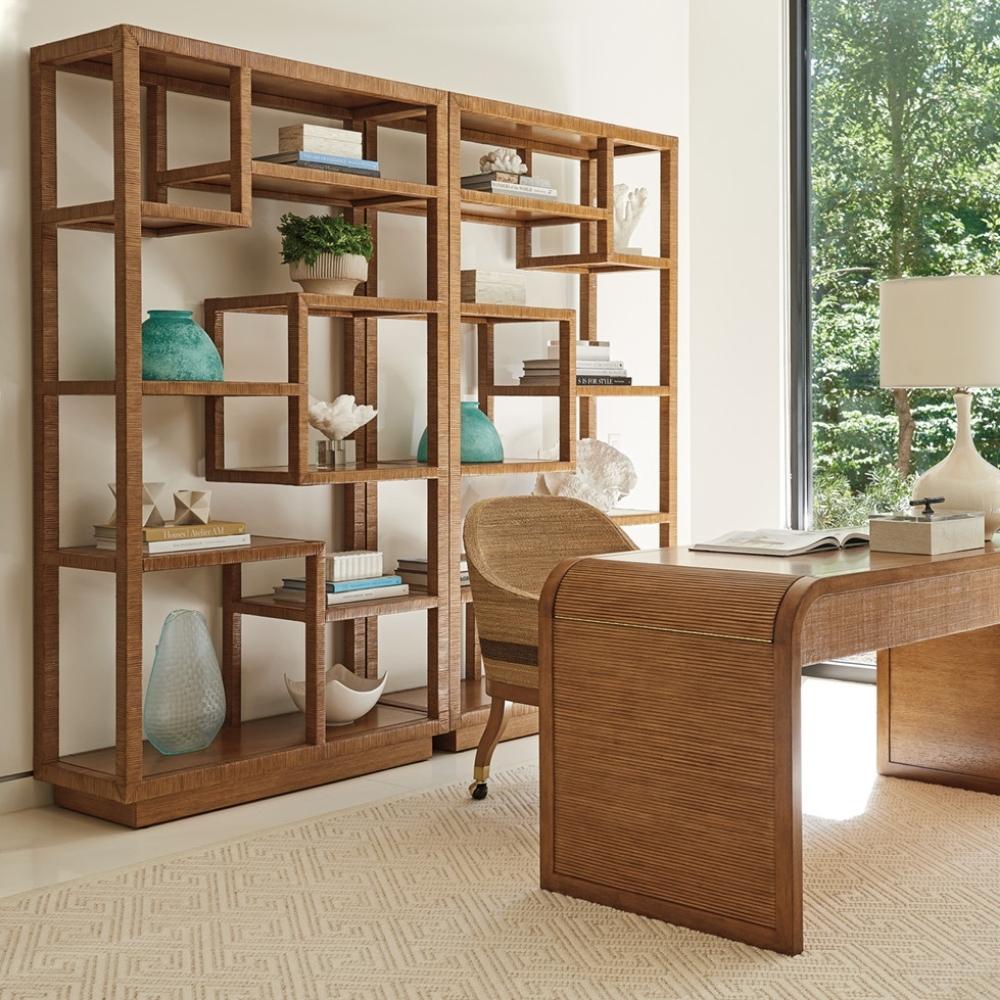 Palm Desert Bryce Raffia Etagere Home Office Tommy Bahama Home   