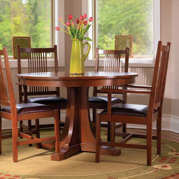 Mission Round Pedestal Dining Table Dining Room Stickley   