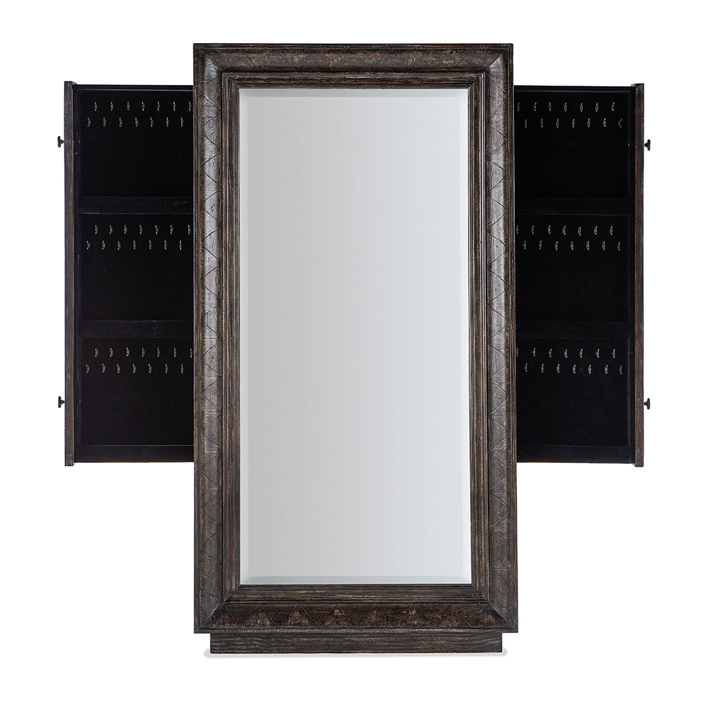 Traditions Floor Mirror with Jewelry Storage Accessories Hooker Furniture   