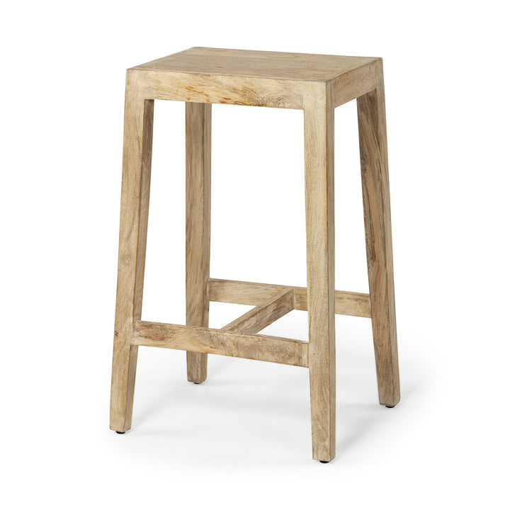 Colony 25" Seat Height Brown Wood Seat & Frame Stool Dining Room Mercana