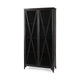 Poppy II Black Metal With Glass Door Display Cabinet Living Room Mercana