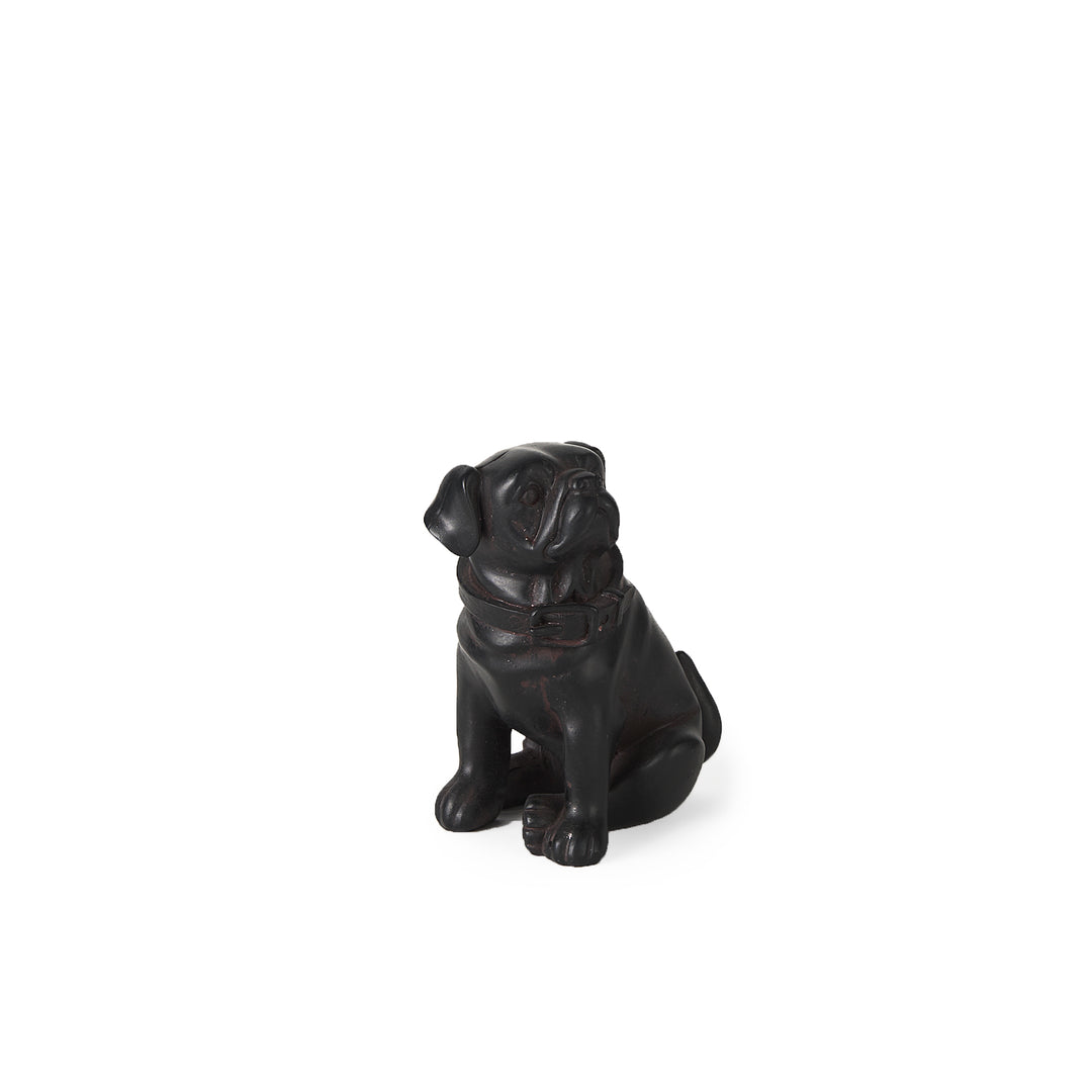 Cadence 4L x 5W Black Resin Pug Dog Decor Mercana