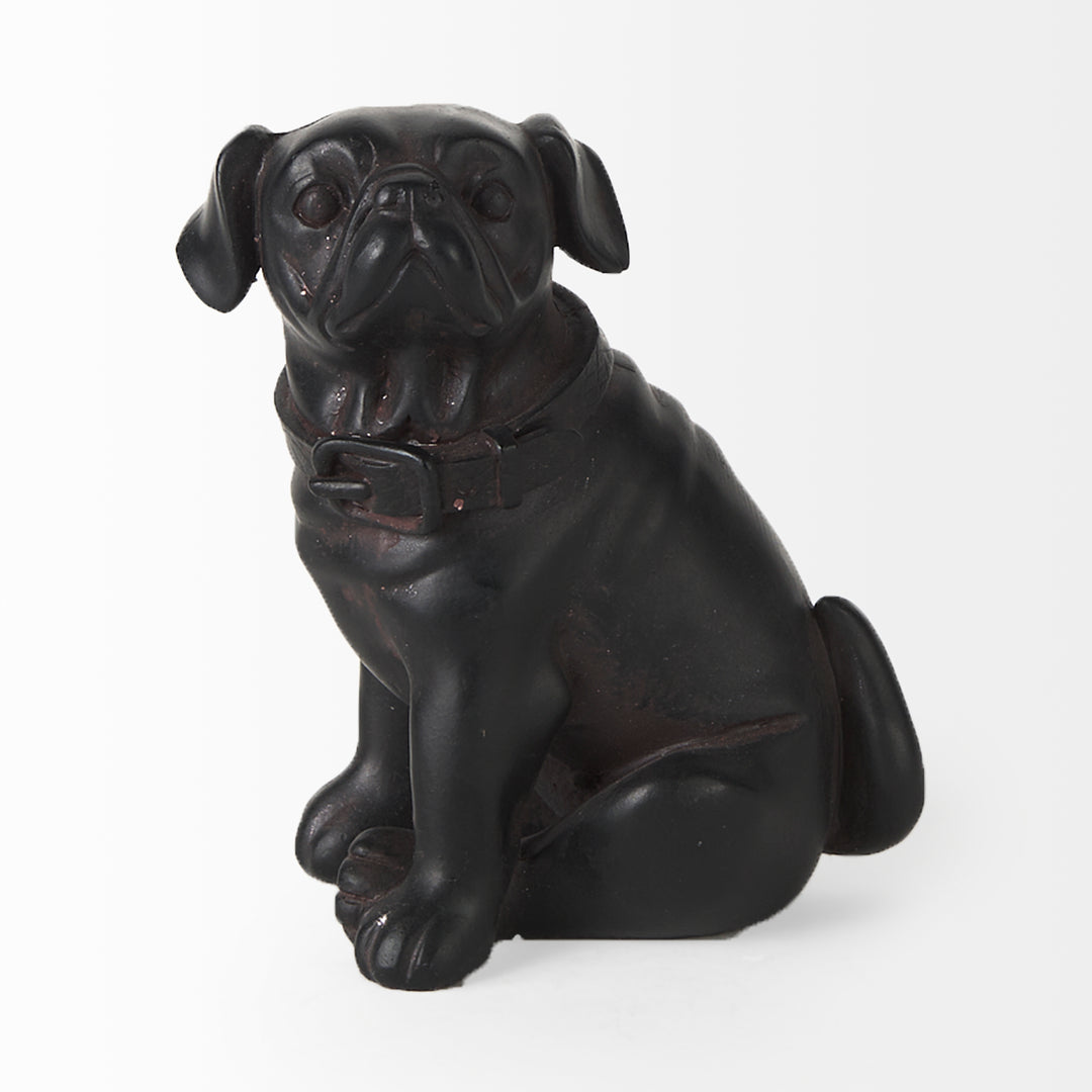 Cadence 4L x 5W Black Resin Pug Dog Decor Mercana