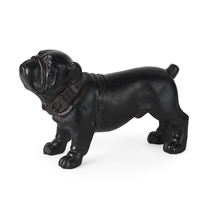 Hugo 5L x 13W Black Resin Bulldog Decor Mercana