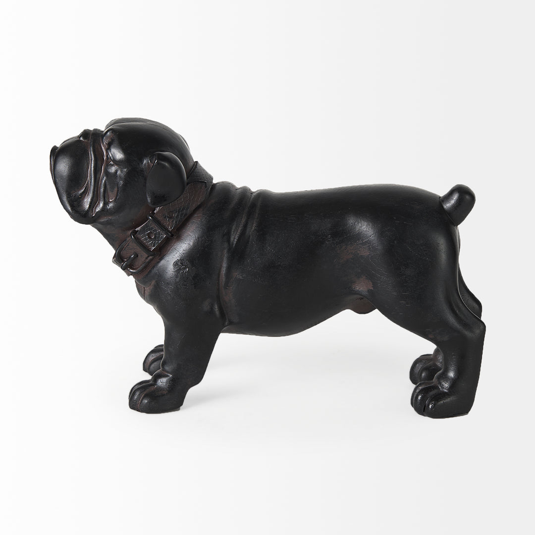 Hugo 5L x 13W Black Resin Bulldog Decor Mercana