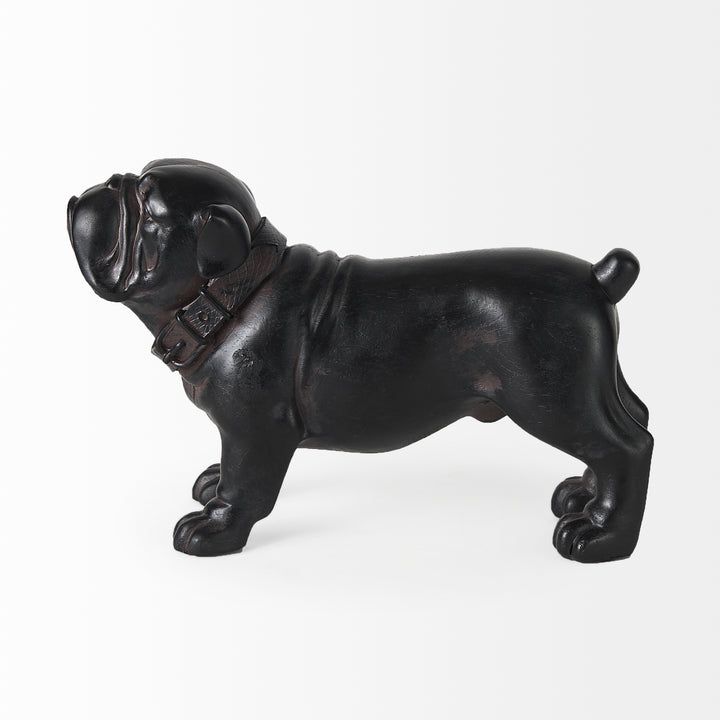 Hugo 5L x 13W Black Resin Bulldog Decor Mercana