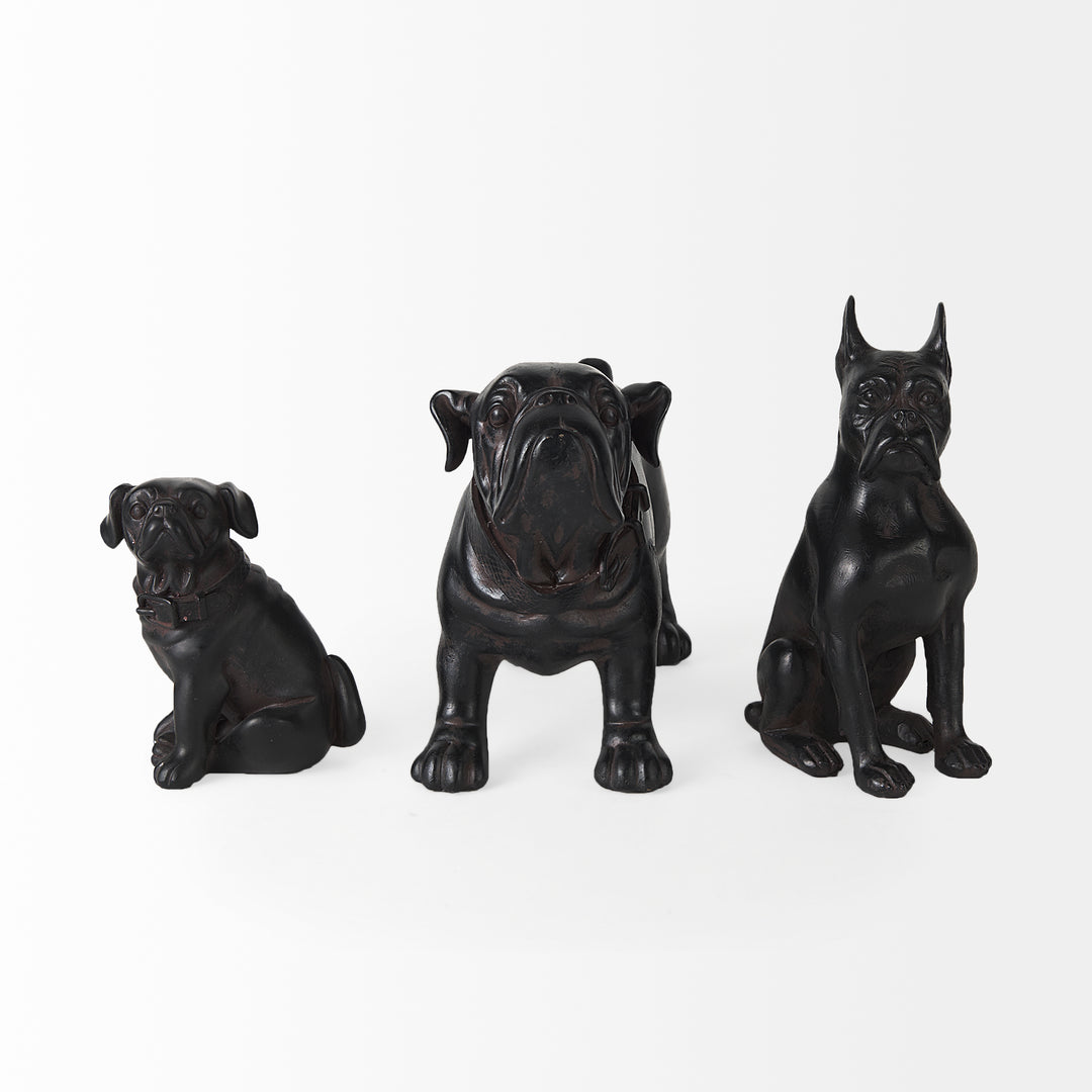 Hugo 5L x 13W Black Resin Bulldog Decor Mercana