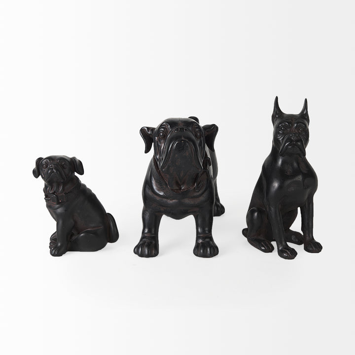 Hugo 5L x 13W Black Resin Bulldog Decor Mercana