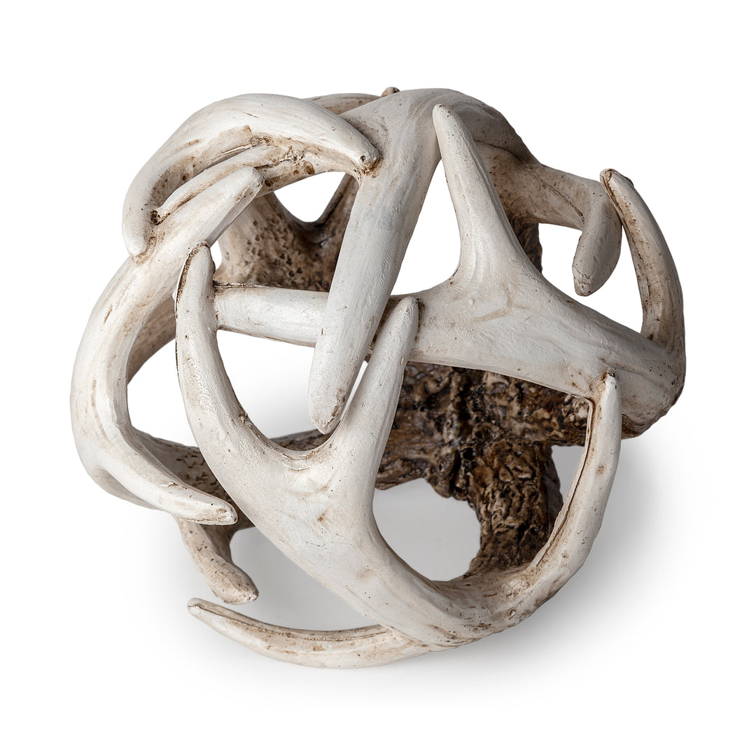 Ramus I (Small) 5L x 5W Brown Antler Shaped Decorative Resin Orb Ball Decor Mercana