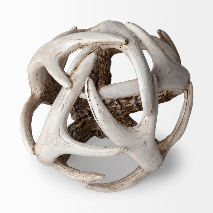 Ramus I (Small) 5L x 5W Brown Antler Shaped Decorative Resin Orb Ball Decor Mercana