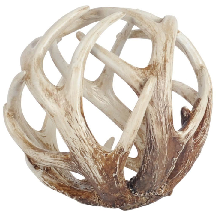 Ramus II (Large) 7L x 7W Brown Antler Shaped Decorative Orb Ball Decor Mercana