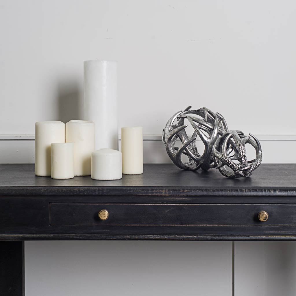 Ramus III (Small) 5L x 5W Silver Antler Shaped Decorative Orb Ball Decor Mercana