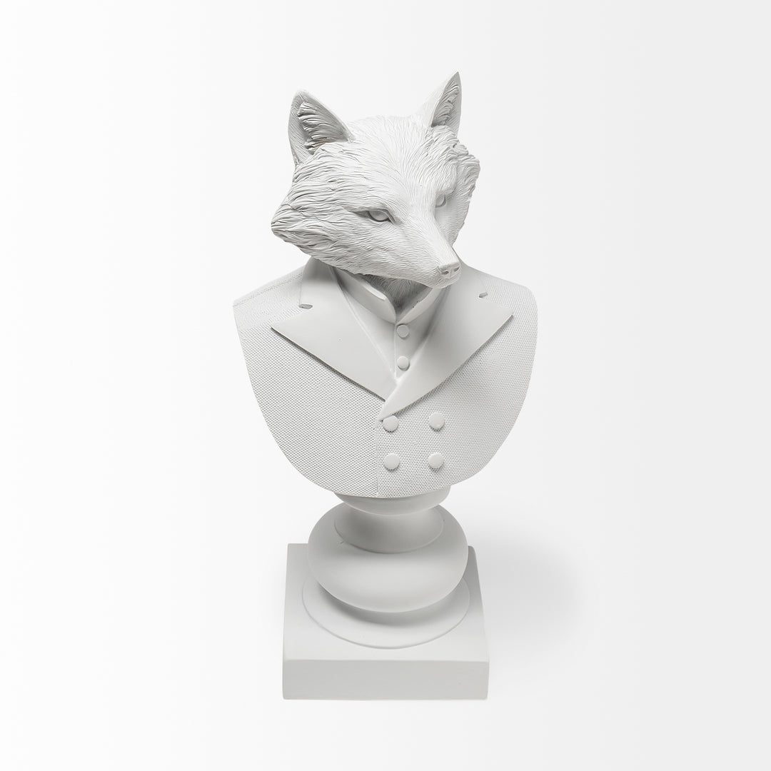 Murray 6L x 5W White Resin Business Fox Decor Mercana