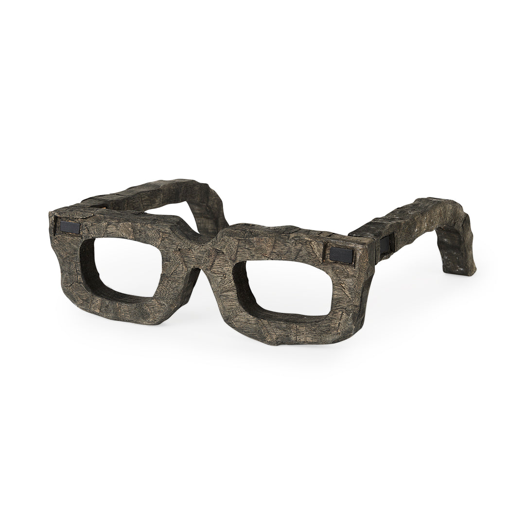 Elliot 13L x 14W Brown Wooden Eyeglasses Decor Mercana