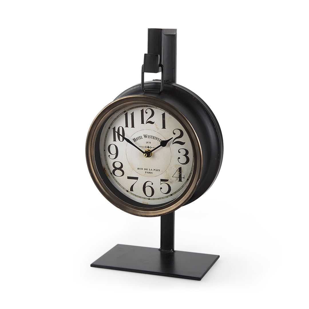 Taxz Metallic Brown Metal Hanging Table Clock Decor Mercana
