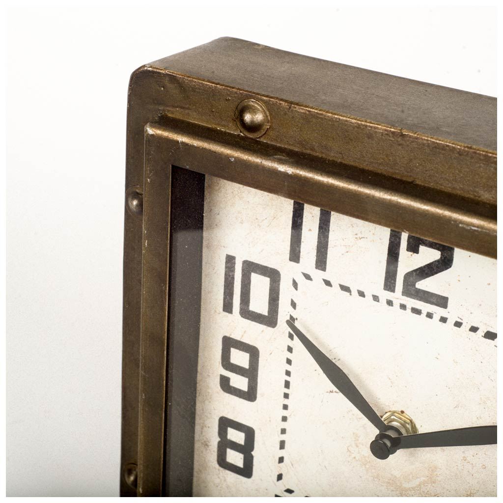 Redding Bronze Toned Metal Square Table Clock Decor Mercana