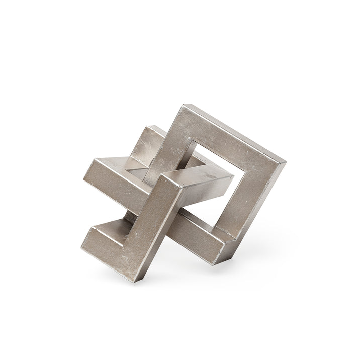 Link Small Silver Metal Sculpture Decorative Object Decor Mercana