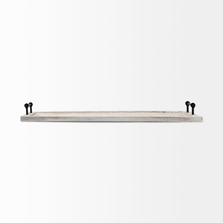 Alfred 35L x 16W Natural Wooden Herringbone Rectangular Tray Decor Mercana