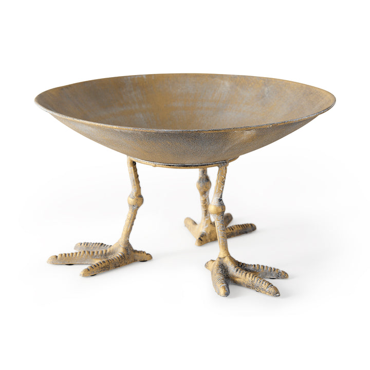 Chadwick II 13L x 13W Gold Metal Webbed Feet Bowl Decor Mercana