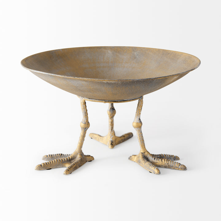 Chadwick II 13L x 13W Gold Metal Webbed Feet Bowl Decor Mercana