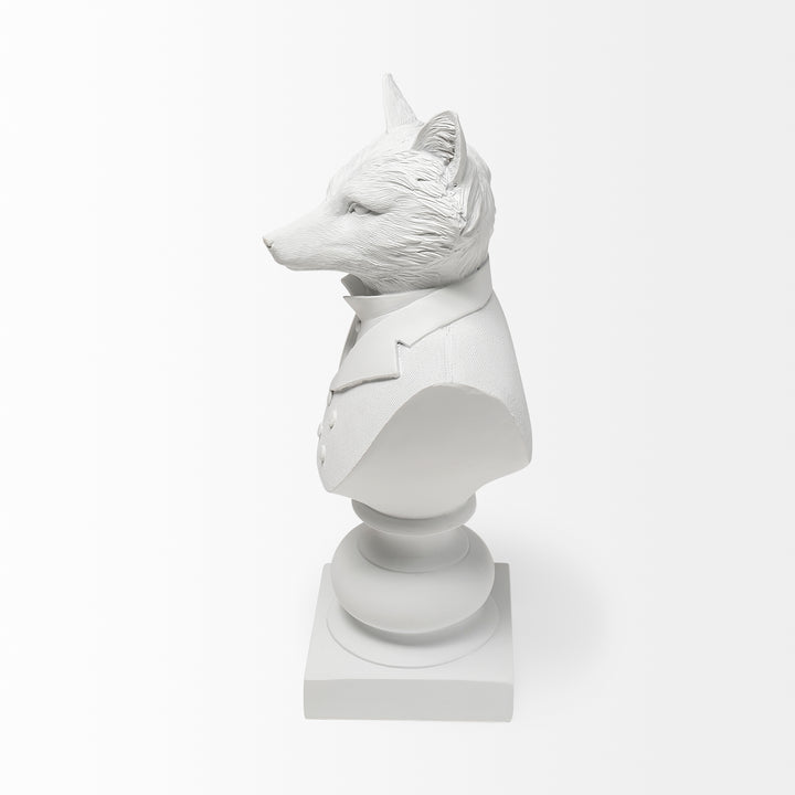 Murray 6L x 5W White Resin Business Fox Decor Mercana