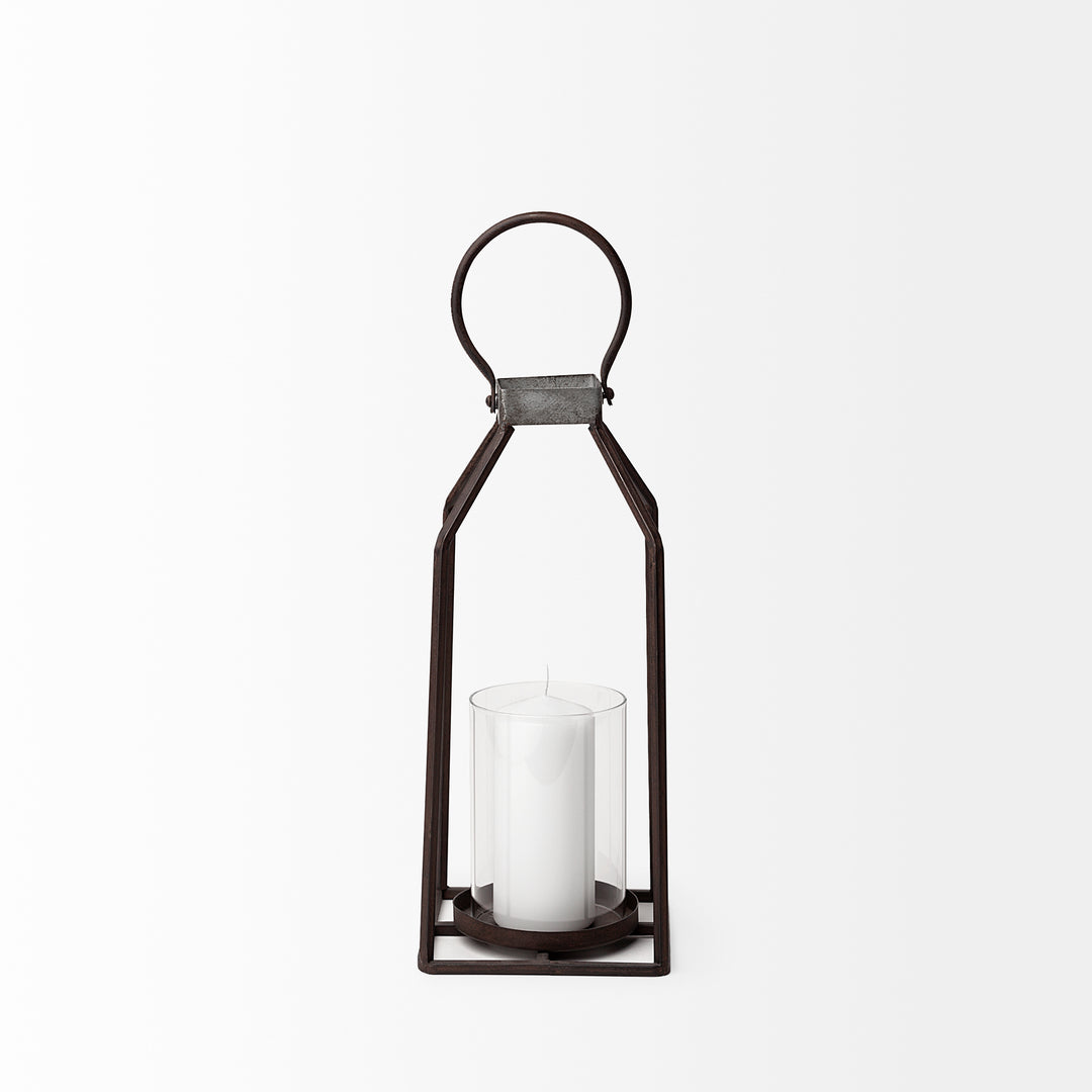 Kingston II Small Rustic Metal Framed Table Candle Holder Decor Mercana