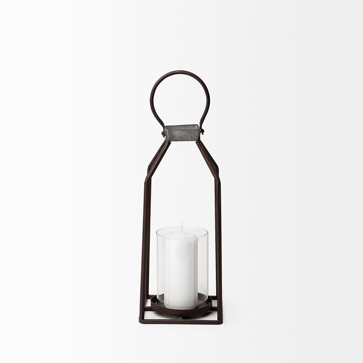 Kingston II Small Rustic Metal Framed Table Candle Holder Decor Mercana