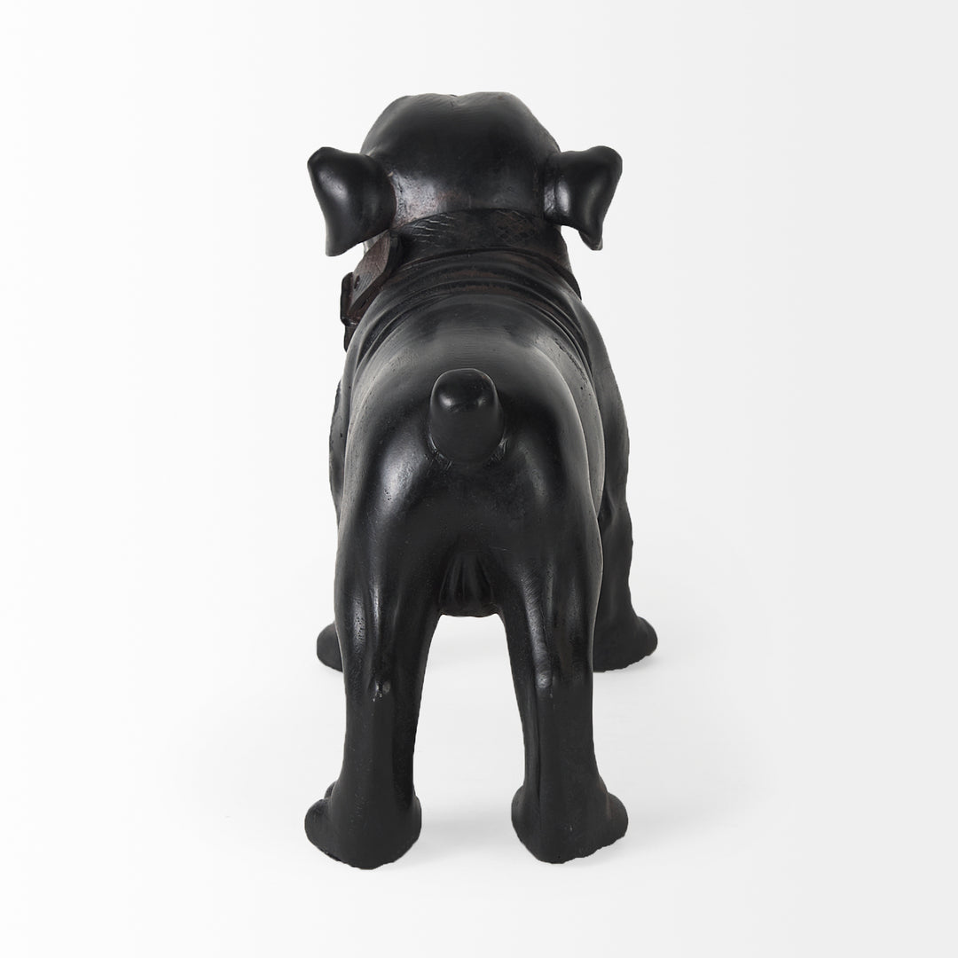 Hugo 5L x 13W Black Resin Bulldog Decor Mercana