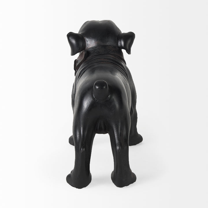 Hugo 5L x 13W Black Resin Bulldog Decor Mercana