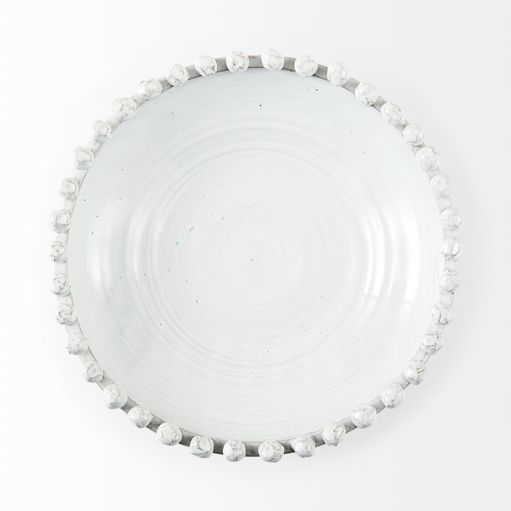 Basin 16" Round Off-White Glazed Decorative Bowl Decor Mercana
